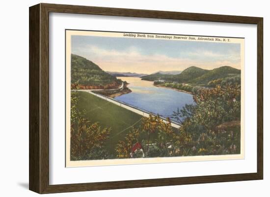 Sacandaga Reservoir Dam, Adirondacks, New York-null-Framed Art Print