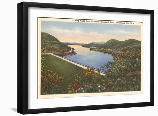 Sacandaga Reservoir Dam, Adirondacks, New York-null-Framed Art Print