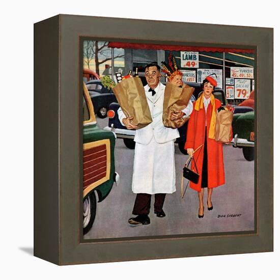 "Sack Full of Trouble", April 14, 1956-Richard Sargent-Framed Premier Image Canvas