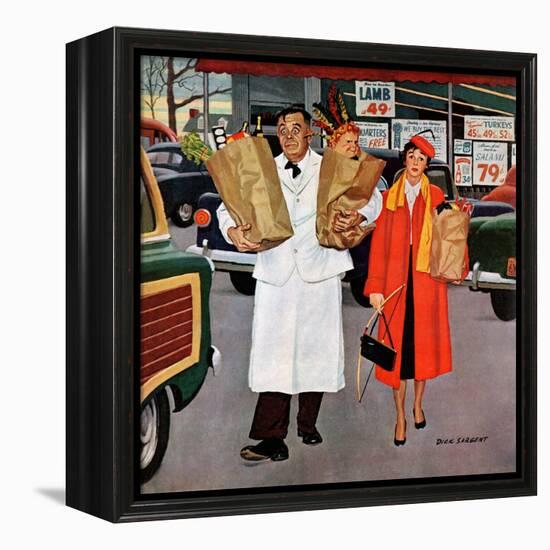 "Sack Full of Trouble", April 14, 1956-Richard Sargent-Framed Premier Image Canvas