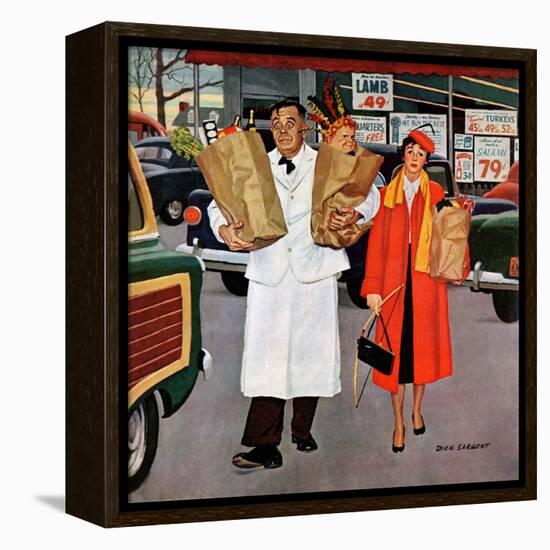 "Sack Full of Trouble", April 14, 1956-Richard Sargent-Framed Premier Image Canvas