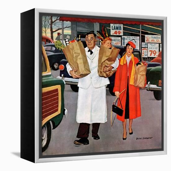 "Sack Full of Trouble", April 14, 1956-Richard Sargent-Framed Premier Image Canvas