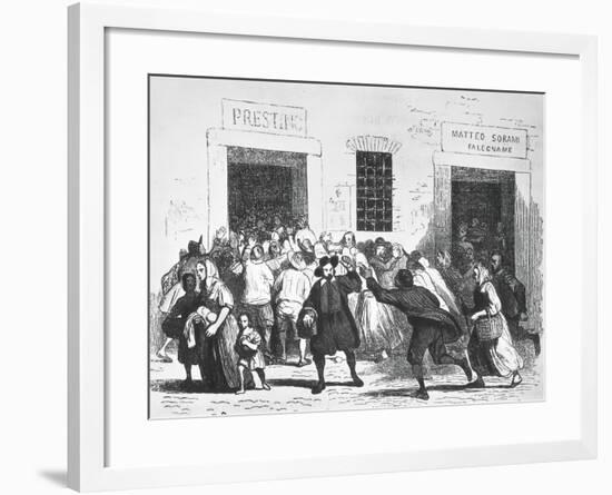 Sacking of Bakery, Episode of the Bread Riots in Milan-Alessandro Marchesini-Framed Giclee Print