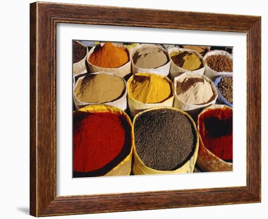 Sacks of Spices, Ouarzazate Market, Morocco, North Africa-Bruno Morandi-Framed Photographic Print