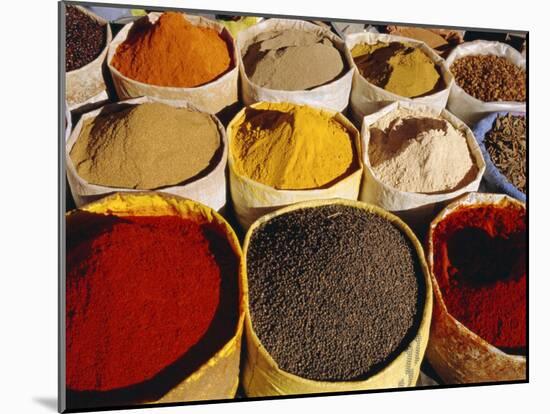 Sacks of Spices, Ouarzazate Market, Morocco, North Africa-Bruno Morandi-Mounted Photographic Print