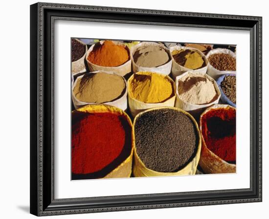 Sacks of Spices, Ouarzazate Market, Morocco, North Africa-Bruno Morandi-Framed Photographic Print