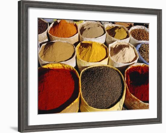 Sacks of Spices, Ouarzazate Market, Morocco, North Africa-Bruno Morandi-Framed Photographic Print