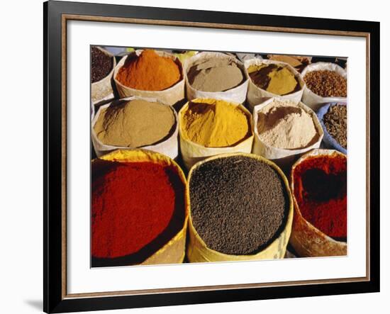 Sacks of Spices, Ouarzazate Market, Morocco, North Africa-Bruno Morandi-Framed Photographic Print