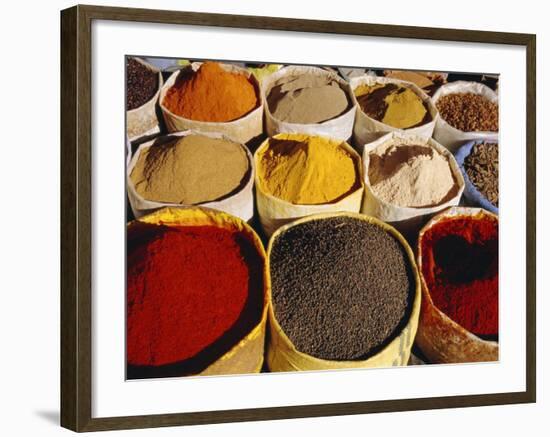 Sacks of Spices, Ouarzazate Market, Morocco, North Africa-Bruno Morandi-Framed Photographic Print