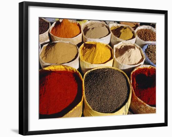 Sacks of Spices, Ouarzazate Market, Morocco, North Africa-Bruno Morandi-Framed Photographic Print