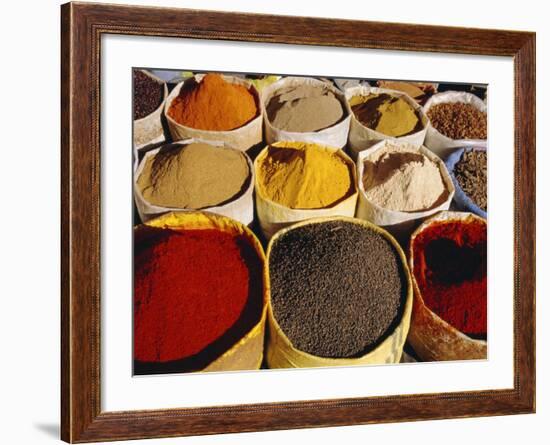 Sacks of Spices, Ouarzazate Market, Morocco, North Africa-Bruno Morandi-Framed Photographic Print