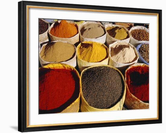 Sacks of Spices, Ouarzazate Market, Morocco, North Africa-Bruno Morandi-Framed Photographic Print