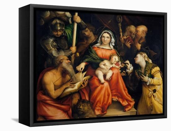 Sacra Conversazione-Lorenzo Lotto-Framed Premier Image Canvas