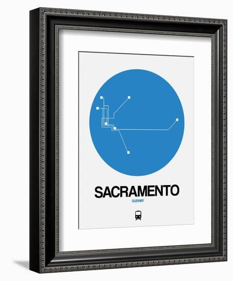 Sacramento Blue Subway Map-NaxArt-Framed Art Print