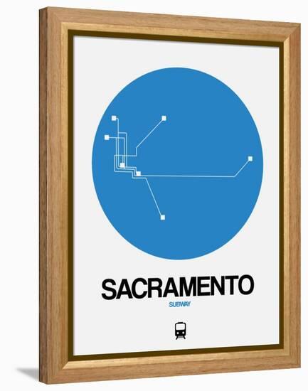 Sacramento Blue Subway Map-NaxArt-Framed Stretched Canvas