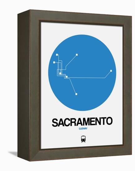 Sacramento Blue Subway Map-NaxArt-Framed Stretched Canvas