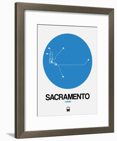 Sacramento Blue Subway Map-NaxArt-Framed Art Print