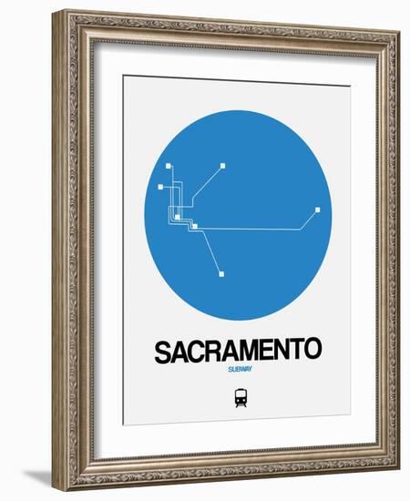 Sacramento Blue Subway Map-NaxArt-Framed Art Print