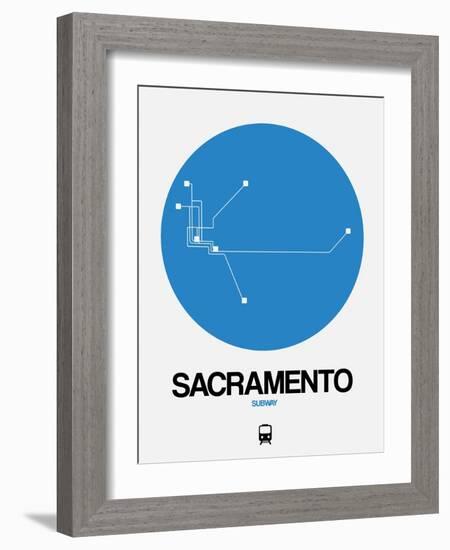 Sacramento Blue Subway Map-NaxArt-Framed Art Print