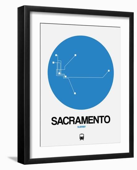 Sacramento Blue Subway Map-NaxArt-Framed Art Print