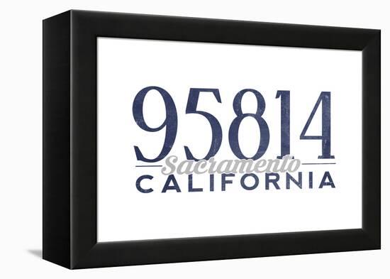 Sacramento, California - 95814 Zip Code (Blue)-Lantern Press-Framed Stretched Canvas