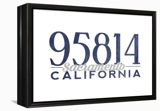 Sacramento, California - 95814 Zip Code (Blue)-Lantern Press-Framed Stretched Canvas