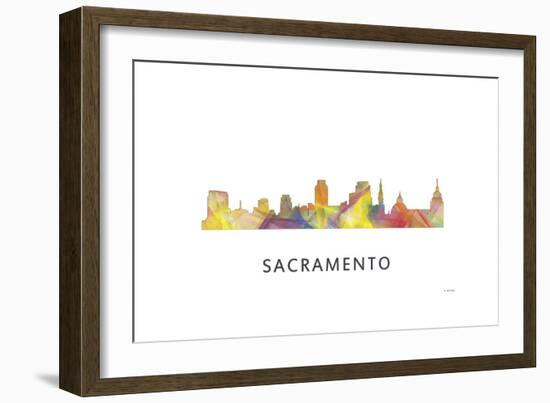 Sacramento California Skyline-Marlene Watson-Framed Giclee Print