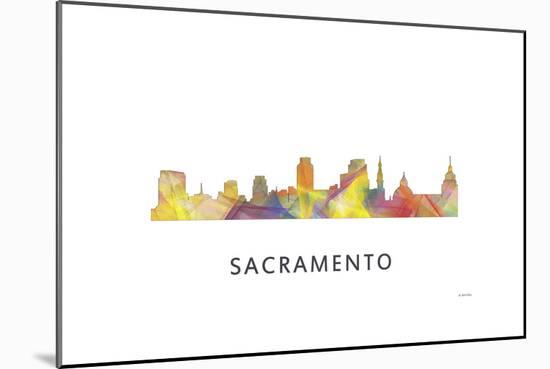 Sacramento California Skyline-Marlene Watson-Mounted Giclee Print