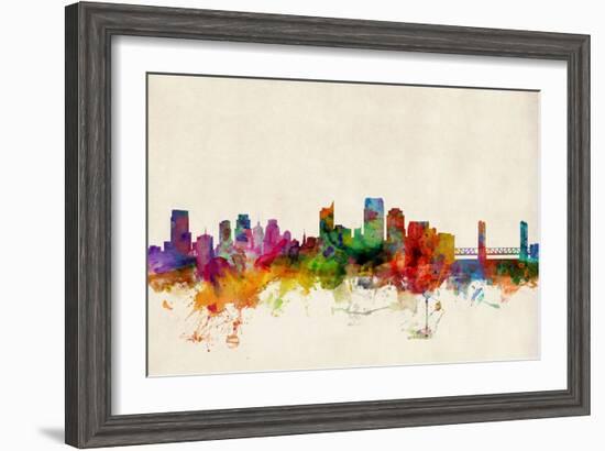 Sacramento California Skyline-Michael Tompsett-Framed Art Print