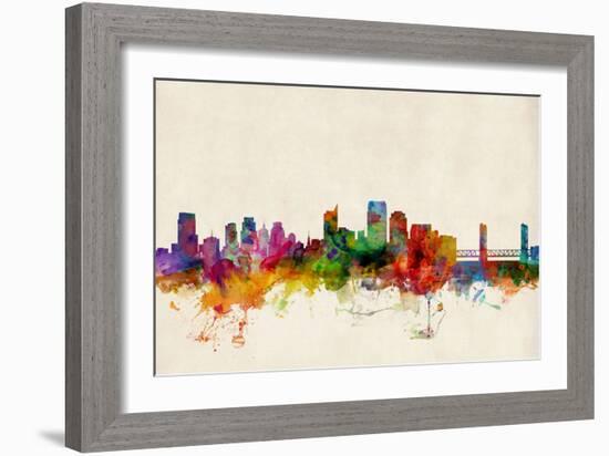 Sacramento California Skyline-Michael Tompsett-Framed Art Print