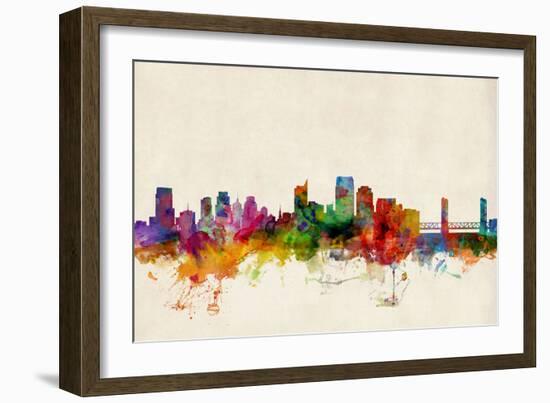 Sacramento California Skyline-Michael Tompsett-Framed Art Print