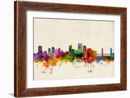 Sacramento California Skyline-Michael Tompsett-Framed Art Print