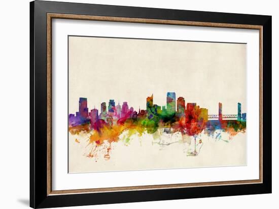 Sacramento California Skyline-Michael Tompsett-Framed Art Print