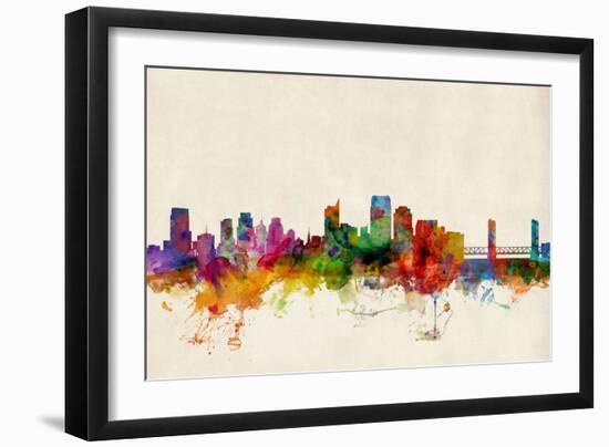 Sacramento California Skyline-Michael Tompsett-Framed Art Print