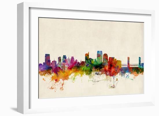 Sacramento California Skyline-Michael Tompsett-Framed Art Print