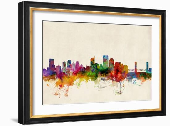 Sacramento California Skyline-Michael Tompsett-Framed Art Print