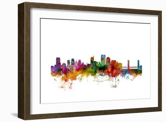 Sacramento California Skyline-Michael Tompsett-Framed Art Print