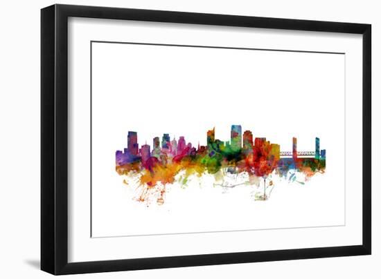 Sacramento California Skyline-Michael Tompsett-Framed Art Print