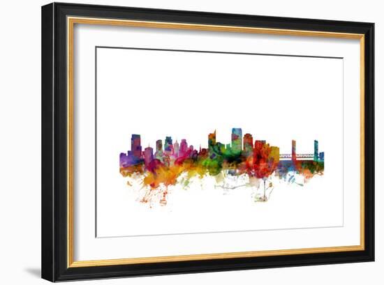 Sacramento California Skyline-Michael Tompsett-Framed Art Print