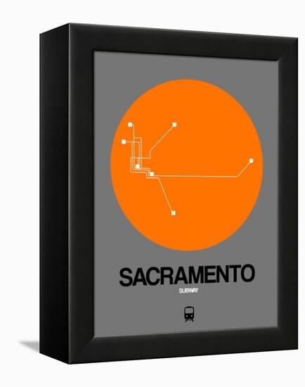 Sacramento Orange Subway Map-NaxArt-Framed Stretched Canvas