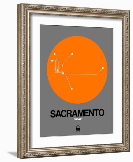 Sacramento Orange Subway Map-NaxArt-Framed Art Print