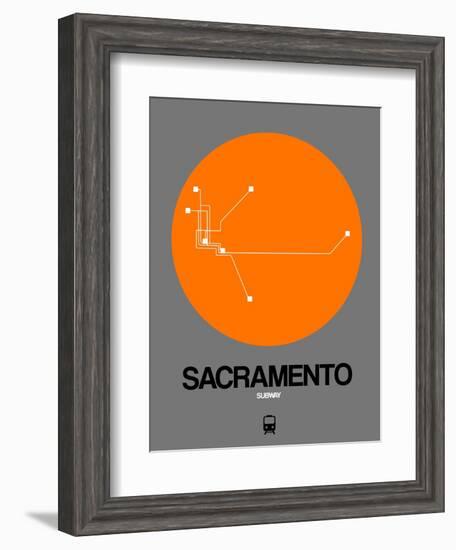 Sacramento Orange Subway Map-NaxArt-Framed Art Print