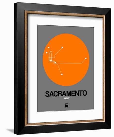 Sacramento Orange Subway Map-NaxArt-Framed Art Print