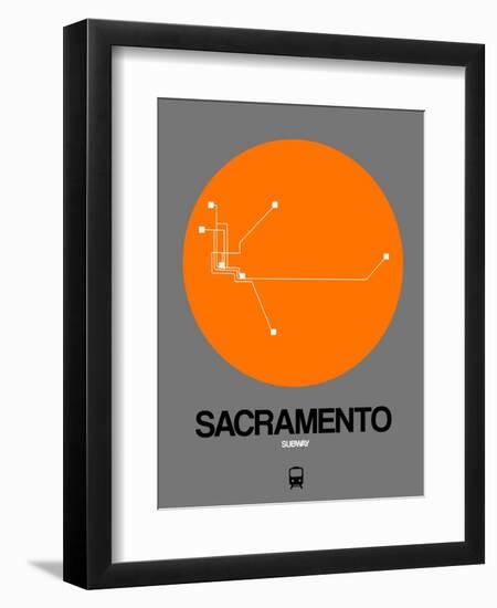 Sacramento Orange Subway Map-NaxArt-Framed Art Print