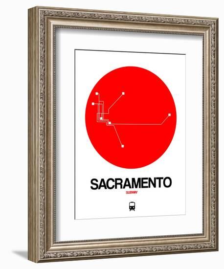 Sacramento Red Subway Map-NaxArt-Framed Art Print