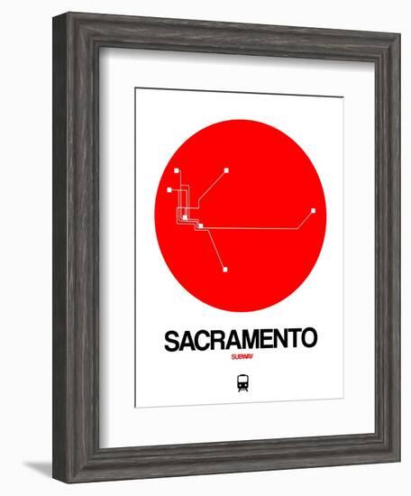 Sacramento Red Subway Map-NaxArt-Framed Art Print