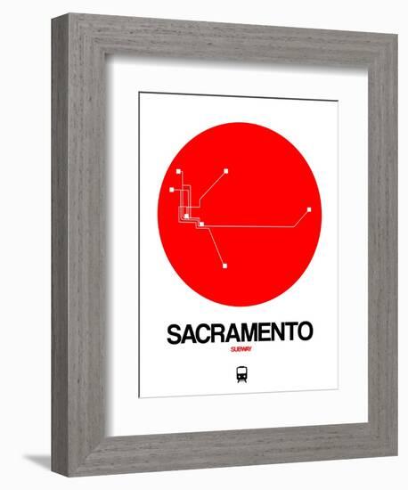Sacramento Red Subway Map-NaxArt-Framed Art Print