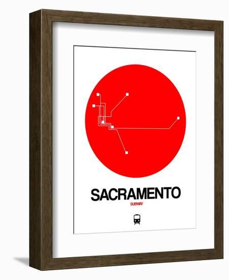 Sacramento Red Subway Map-NaxArt-Framed Art Print