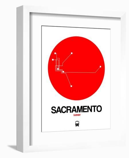 Sacramento Red Subway Map-NaxArt-Framed Art Print