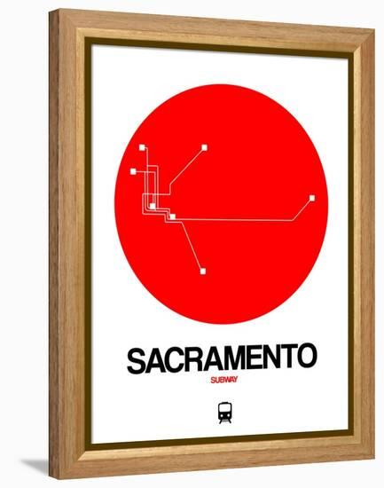 Sacramento Red Subway Map-NaxArt-Framed Stretched Canvas